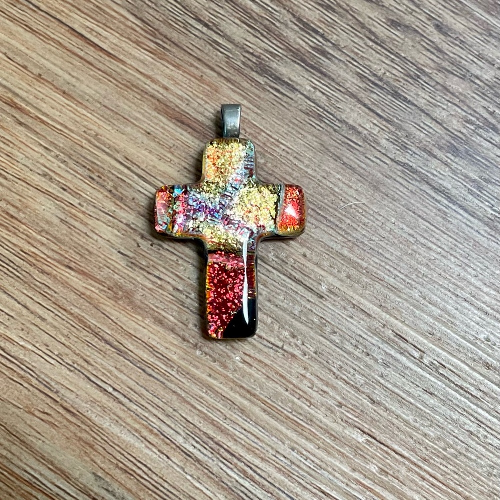 Handmade Glass Cross -  FREE with purchase! (See details)